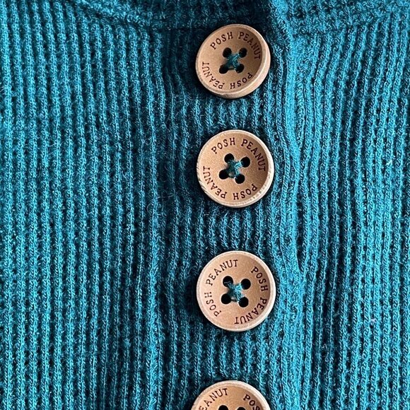 Posh Peanut Bamboo Long Sleeve Henley Romper, Hunter Green - Size 12-18 Months - Picture 5 of 8